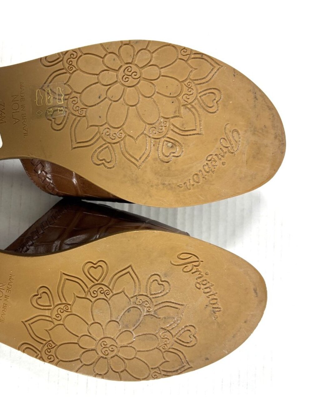 Brighton Nola Brown Leather Slides Sandals Slip On Size 7.5 - Picture 10 of 11